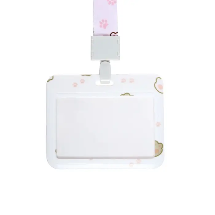 Бейдж горизонтальный Calligrata, &laquo;Лапки&raquo;, внешний размер 100&times;78 мм, внутренний размер 52&times;82 мм, на ленте-42 см, пластик