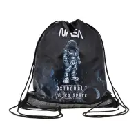 Мешок для обуви deVENTE на шнурке, с сеткой, принтом, размер 47&times;1&times;40 см, чёрный