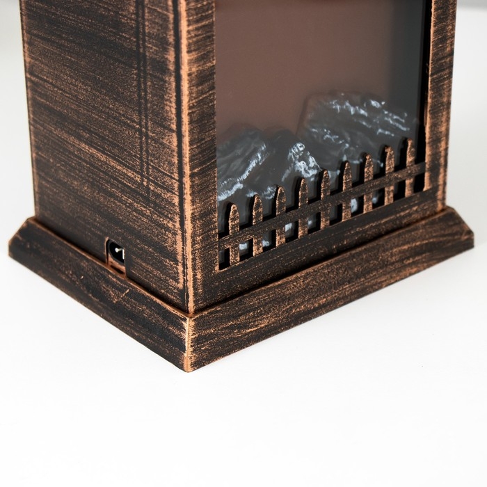 Ночник Ночник "Камин" LED от батареек 3хАА USB черный с медной патиной 12х14,5х26,5 см