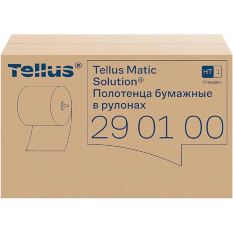 Полотенца бумажные в рулонах 1-сл. Торк/Tellus Матик 6рул/уп 290100