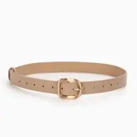 Ремень женский, 2.7&times;105 см, золотистая пряжка, 1 прокол, бежевый