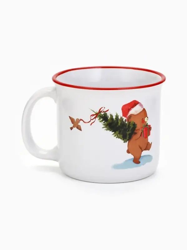 Кружка новогодняя керамическая &laquo;Мишка&raquo;, 450 мл