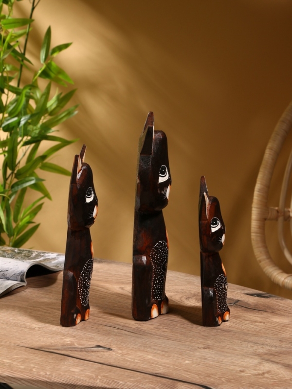 Сувенир интерьерный Сувенир интерьерный "Кошки" дерево (набор 3 штуки)