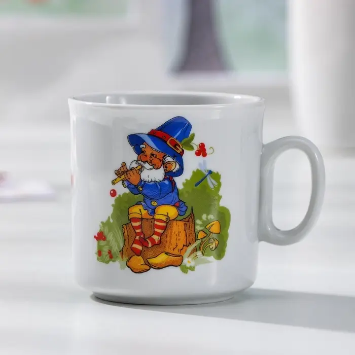 Кружка детская Добрушский завод &laquo;Лесовичок&raquo;, 200 мл, фарфор, белая, рисунок МИКС