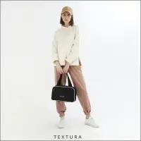 Сумка для обуви TEXTURA, на молнии, наружный карман, размер 33&times;10&times;20 см, чёрная