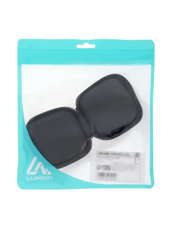 Футляр для наушников, квадратный, мат. верха: экокожа, 80&times;80&times;30 мм, черный