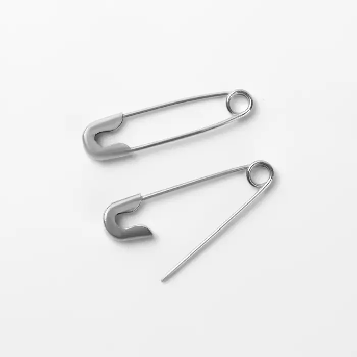 Булавки английские, 19 мм, 80 шт., цвет серебряный