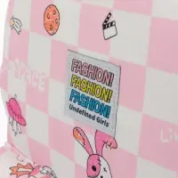 Рюкзак школьный на молнии, с карманами, в клетку, 28&times;11.5&times;40 см, розовый