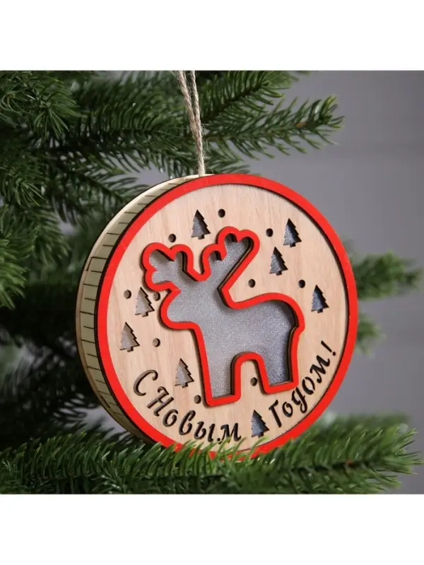 Ёлочная игрушка &laquo;Лосёнок&raquo;, 13.5&times;3 см, 1 LED, от батареек, свечение тёплое белое