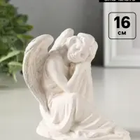 Фигурка гипс &laquo;Ангел на скале спит&raquo;, 16 см, белый