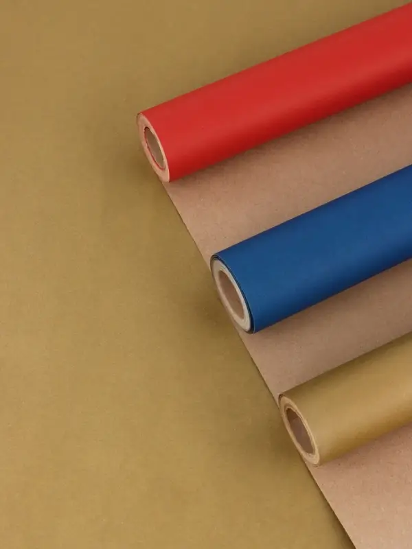 Бумага упаковочная крафт, "МИКС №2", 0,68 х 5&plusmn;5% м, 70 г набор 3 шт