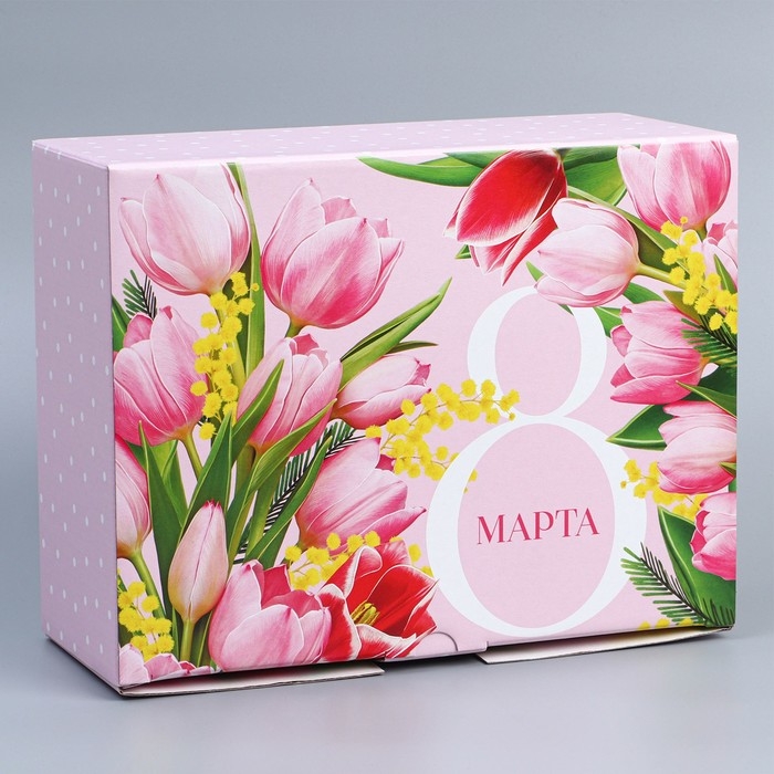 Коробка подарочная сборная, упаковка, «8 марта», 30 х 23 х 12 см Коробка подарочная сборная, упаковка, «8 марта», 30 х 23 х 12 см