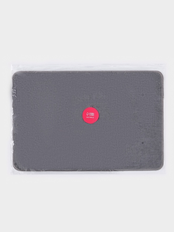 Коврик  Коврик "Grey" влаговпитывающий Доляна, 45х30 см, серый