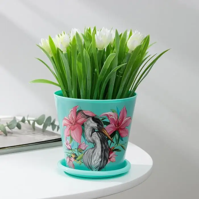 Горшок для цветов Доляна «Арама», 800 мл, цвет зелёный Горшок для цветов Доляна «Арама», 800 мл, цвет зелёный