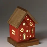 Фигурка керамическая с подсветкой &laquo;Домик со снежинками&raquo; 9&times;8&times;13 см