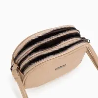 Сумка женская кросс-боди на молнии, 19&times;7&times;15 см, в клетку, бежевая