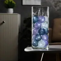 Гирлянда &laquo;Нить&raquo; 5 м с насадками &laquo;Клубки серо-зелёные&raquo;, IP20, прозрачная нить, 20 LED, свечение белое, 220 В