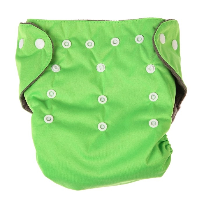 Многоразовый подгузник, угольно-бамбуковая ткань, 3-15 кг, цвет зеленый, Крошка Я