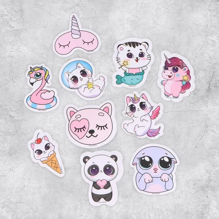 Наклейки-стикеры, набор, &laquo;Персонажи&raquo;, 10 шт