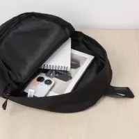 Рюкзак школьный на молнии, с карманами, однотонный, размер 28&times;11&times;40 см, чёрный
