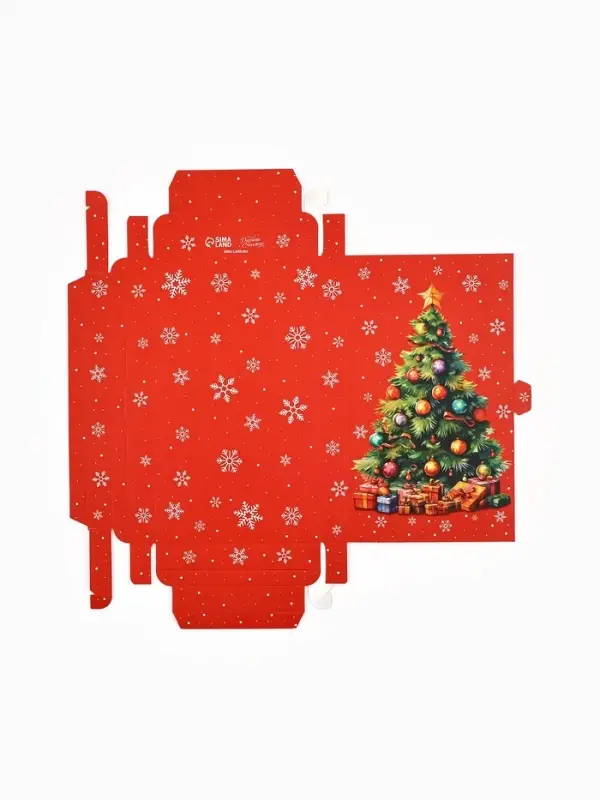 Коробка для шоколада новогодняя с местом для денег &laquo;Ёлочка&raquo;, 20&times;2&times;12 см