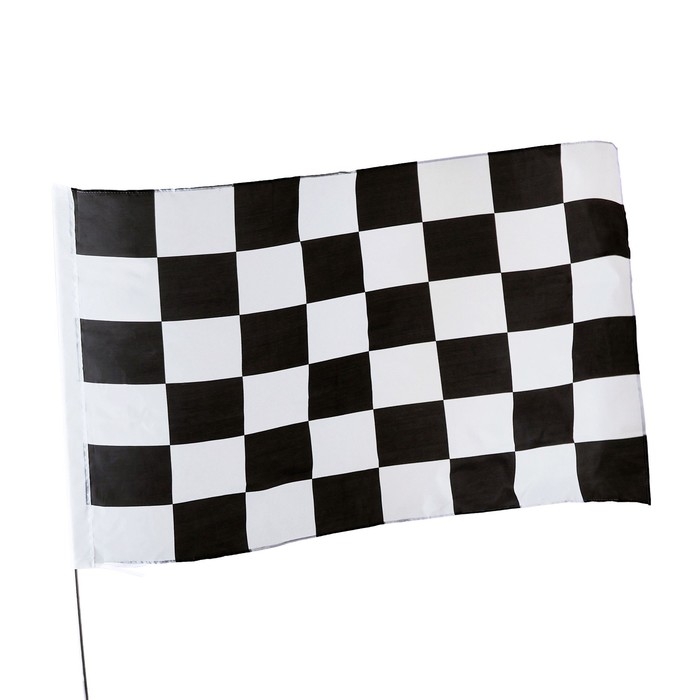 Флаг Гонок большой, финишный, формула 1, 90 х 150 см, полиэстер Флаг Гонок большой, финишный, формула 1, 90 х 150 см, полиэстер
