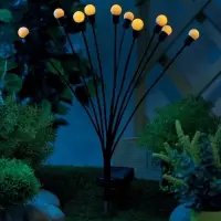 Садовый светильник &laquo;Шарики&raquo;, уличный, на солнечной батарее, 68 см, 10 LED, свечение тёплое белое