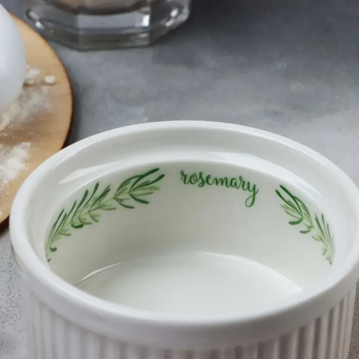 Рамекин керамический «Листья», 9.5 х 4.5 см, 200 мл, цвет белый Рамекин керамический «Листья», 9.5 х 4.5 см, 200 мл, цвет белый