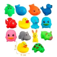 Резиновые игрушки для ванны &laquo;Малыши&raquo;, с пищалкой, в наборе 14 шт., Крошка Я
