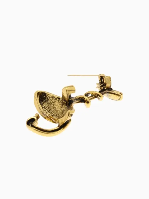 Брошь &laquo;Змея в геральдике&raquo;, знак, 4.4 см, цвет чернёное золото