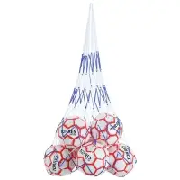 Сетка для переноски мячей ONLYTOP, на 10 мячей, нить 6 мм, 1.2 м, бело-синяя