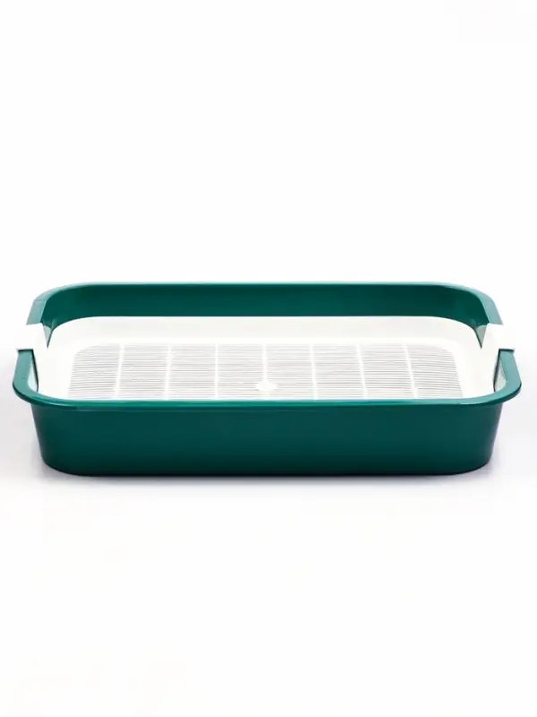 Туалет Туалет "Белла мини" для кошек, с сеткой, 35 х 26 х 6 см, Зеленый