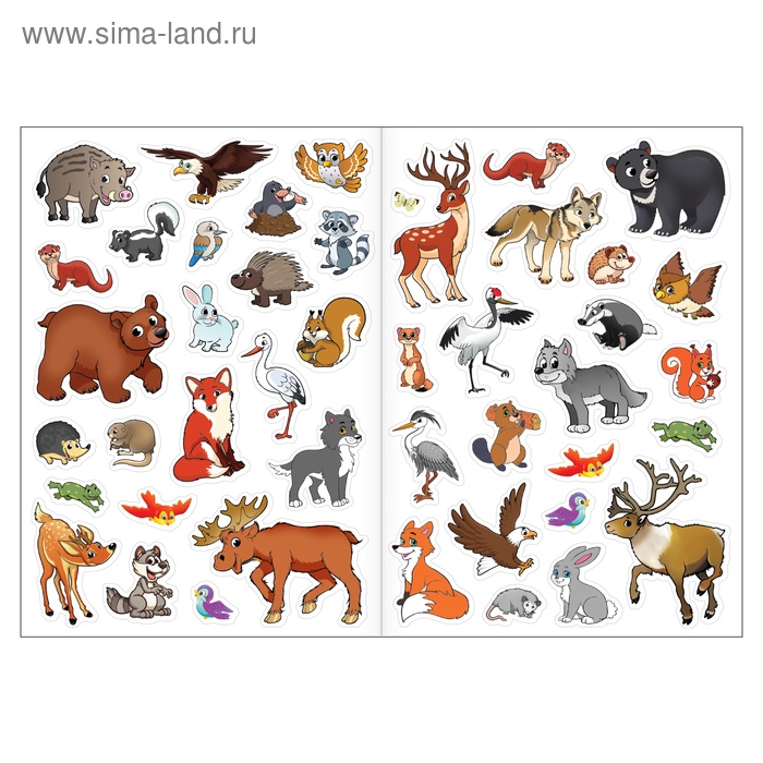 Многоразовые наклейки набор «Изучаем животных», 2 шт. Многоразовые наклейки набор «Изучаем животных», 2 шт.