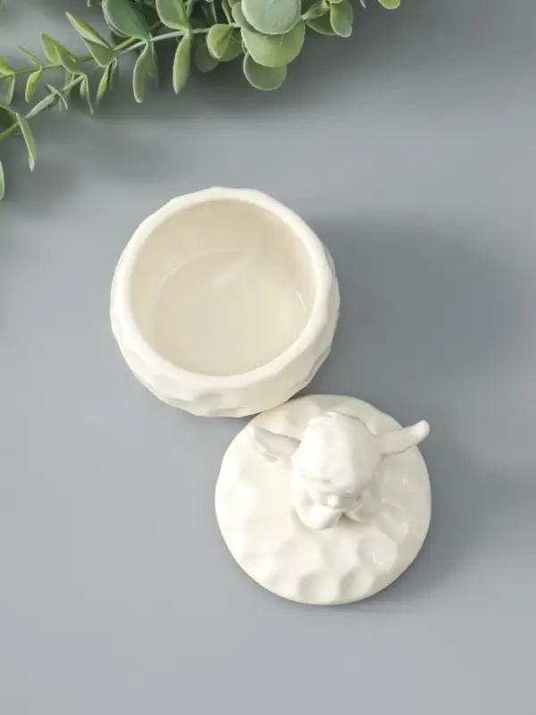 Шкатулка керамика Шкатулка керамика "Ангелочек" белая 8х8х10,5 см