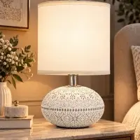 Лампа настольная RISALUX &laquo;Прованс&raquo;, E14, 40 Вт, белая, 13&times;13&times;23.5 см