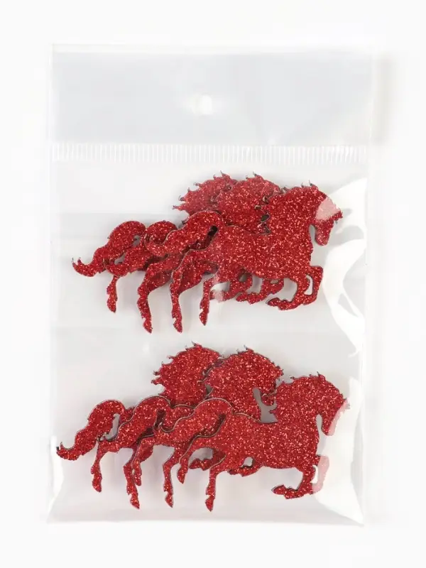 Декор Декор "Лошадки" на клеевой основе, цвет красный, набор 6 шт.