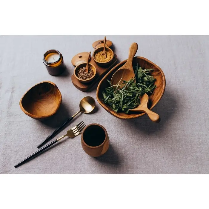 Стакан, 8×8×8 см, тиковое дерево