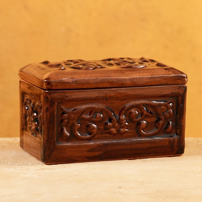 Шкатулка Риштанская керамика Шкатулка Риштанская керамика "Акташ", 12х7см