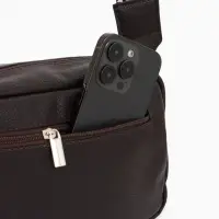 Сумка женская кросс-боди TEXTURA на молнии, 21&times;7&times;13 см, тёмно-коричневая