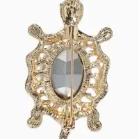 Брошь &laquo;Черепаха&raquo; морская, цветная в золоте