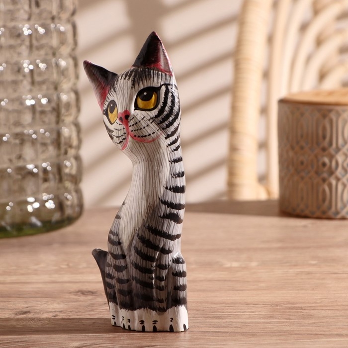 Сувенир дерево Сувенир дерево "Котёнок" серый 6х3х18 см