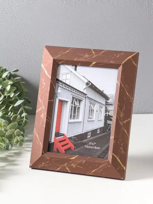 Фоторамка пластик 13х18 см "Гедеон" шоколад с золотом 24х19х2 см