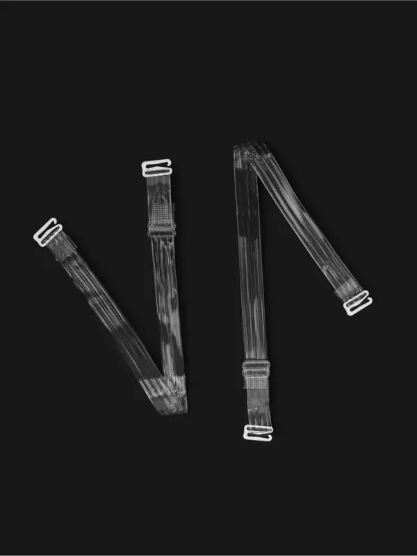 Лямки для бюстгальтера, силиконовые, фурнитура металл, 4 полосы, 1.5 см, 37 см, пара, прозрачные Лямки для бюстгальтера, силиконовые, фурнитура металл, 4 полосы, 1.5 см, 37 см, пара, прозрачные