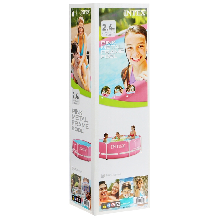 Бассейн каркасный Pink Frame Pool, 244 х 76 см, цвет розовый, 28290NP Бассейн каркасный Pink Frame Pool, 244 х 76 см, цвет розовый, 28290NP