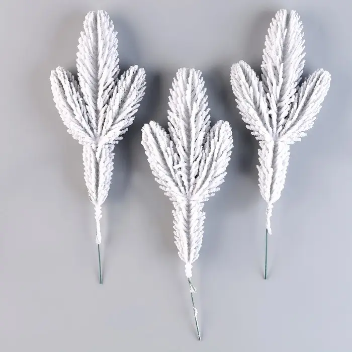 Литая веточка заснеженная, 27 &times; 9 см, набор 3 шт.