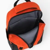 Рюкзак, 27*13*38,5 см, 2 отд 3н/карм, Комби, Водонепрон. дно, оранж/черн