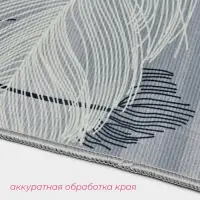 Коврики для ванной и туалета Доляна &laquo;Пёрышки&raquo;, 2 шт., 50&times;80 см, 40&times;50 см, серые