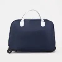 Сумка дорожная 20" на 2 колёсах, отдел на молнии, наружный карман, синяя