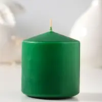 Свеча - цилиндр 6&times;6.5 см, зелёный