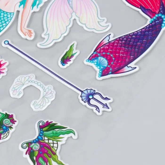 Наклейка-игра «Одень куклу. Русалка», для скрапбукинга, творчества, пластик, 15×20 см